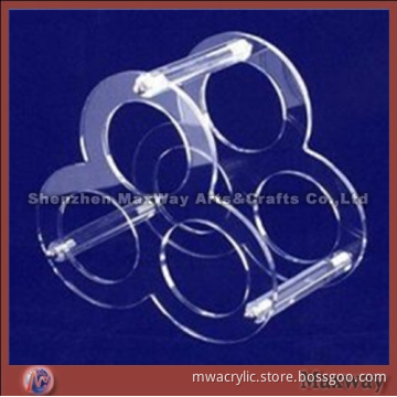 Transparent Hot Selling Elegant Triquetrous Acrylic/Perspex Red Wine Display/Holder Rack